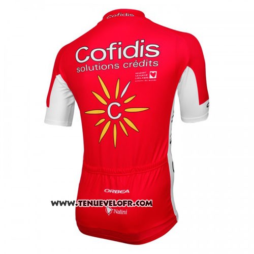 2016 Maillot Ciclismo Cofidis Rouge et Blanc Manches Courtes et Cuissard